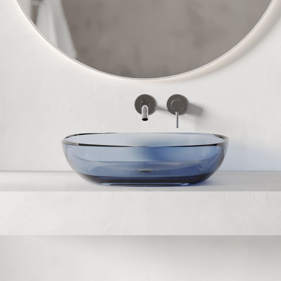 Раковина-чаша прозрачная Abber Kristall 60 см AT2805Saphir, синий - фото 2