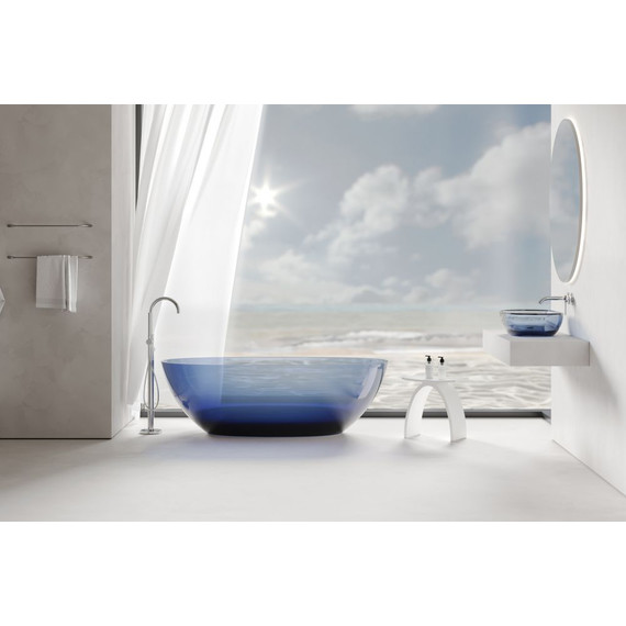 Раковина-чаша прозрачная Abber Kristall 60 см AT2805Saphir, синий - фото 3