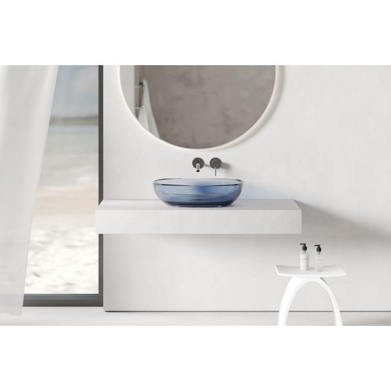 Раковина-чаша прозрачная Abber Kristall 60 см AT2805Saphir, синий - фото 4