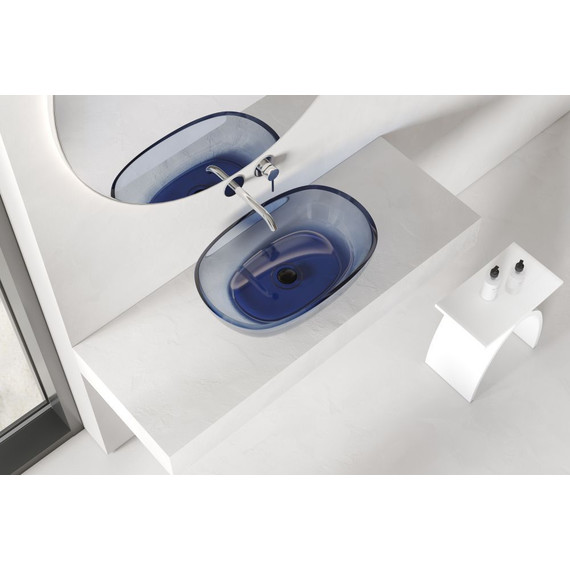 Раковина-чаша прозрачная Abber Kristall 60 см AT2805Saphir, синий - фото 5