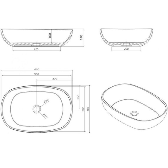 Раковина-чаша прозрачная Abber Kristall 60 см AT2805Saphir, синий - фото 9