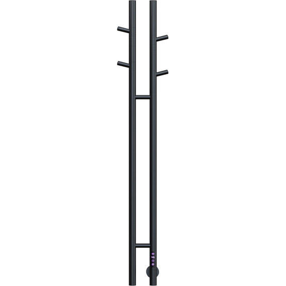 Полотенцесушитель электрический Vincea П2 122x1304 мм VTD-1D2BE, чёрный (возможность скрытого подключения) - фото 