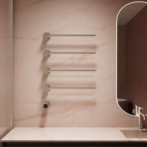 Полотенцесушитель электрический Vincea П4 530x670 мм VTD-2H1BN, никель брашированный - фото 3