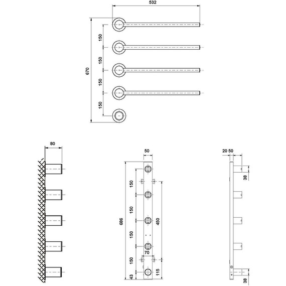 Полотенцесушитель электрический Vincea П4 530x670 мм VTD-2H1BN, никель брашированный - фото 4