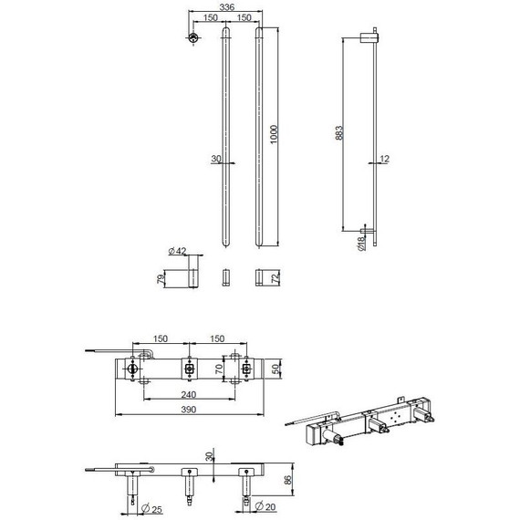 Полотенцесушитель электрический Vincea П4 150x1000 мм VTD-2VT1GM, вороненая сталь - фото 4