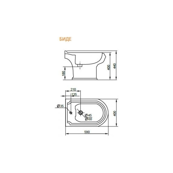 Биде напольное Cezares Liza CZR-619 - фото 4