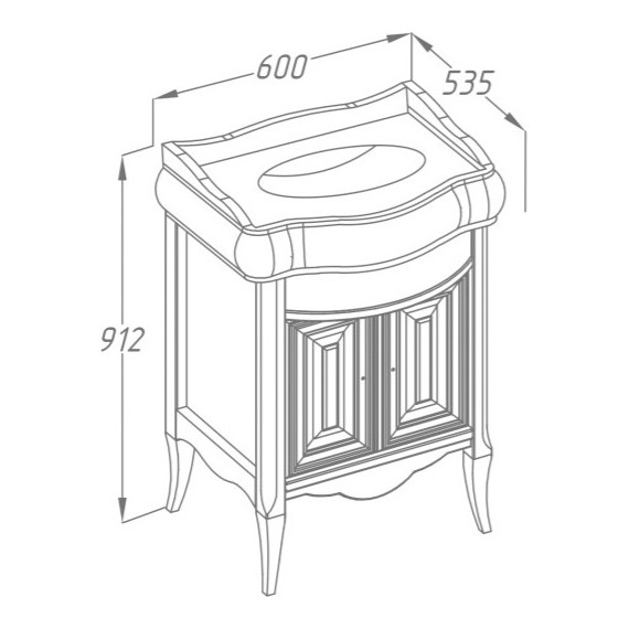 Тумба напольная с раковиной Opadiris Лоренцо 60 см, орех - фото 5