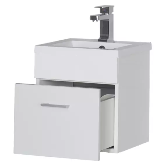 Тумба подвесная с раковиной Aquanet Нота 40 см 00159137, белый - фото 5