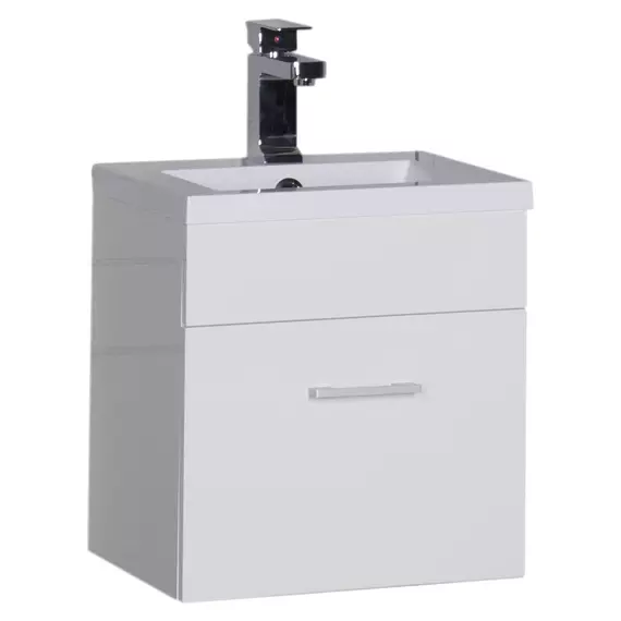 Тумба подвесная с раковиной Aquanet Нота 40 см 00159137, белый - фото 