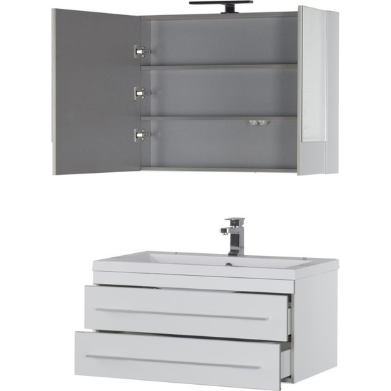 Тумба подвесная с раковиной Aquanet Верона 90 см 00172335, белый - фото 14