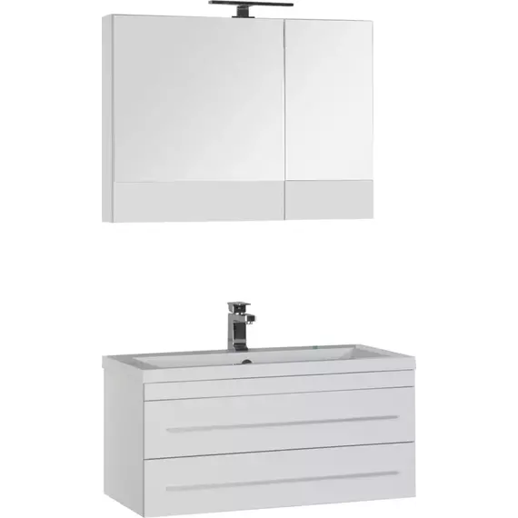 Тумба подвесная с раковиной Aquanet Верона 90 см 00172335, белый - фото 11