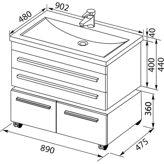 Тумба подвесная с раковиной Aquanet Верона 90 см 00172335, белый - фото 23