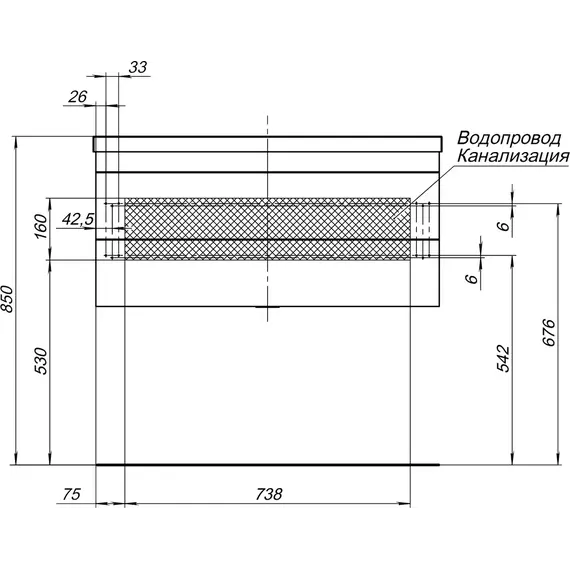 Тумба подвесная с раковиной Aquanet Верона 90 см 00172335, белый - фото 24