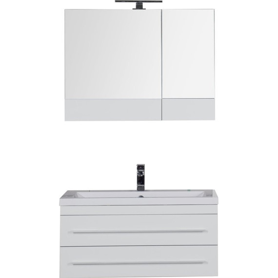 Тумба подвесная с раковиной Aquanet Верона 90 см 00172335, белый - фото 16