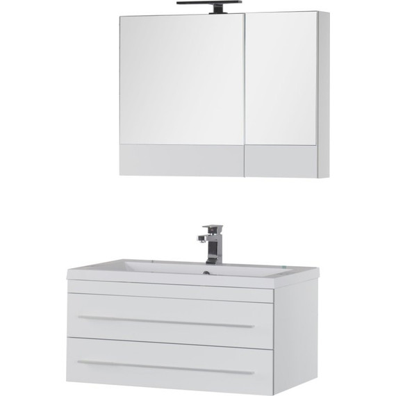 Тумба подвесная с раковиной Aquanet Верона 90 см 00172335, белый - фото 15