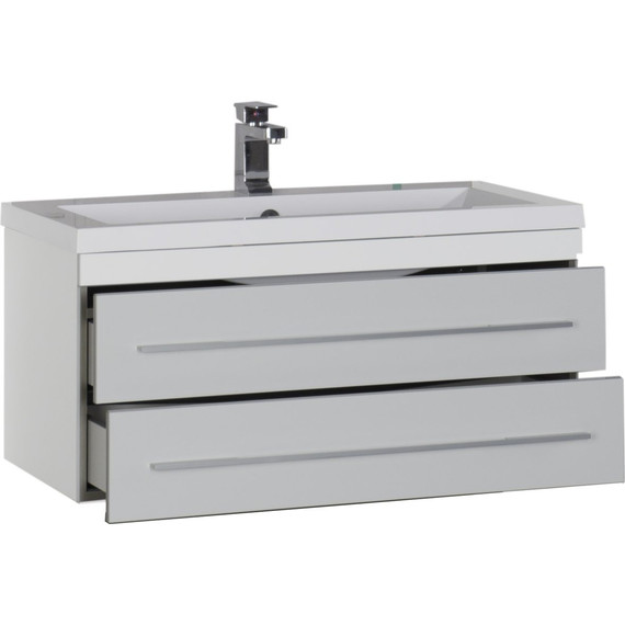 Тумба подвесная с раковиной Aquanet Верона 90 см 00172335, белый - фото 6