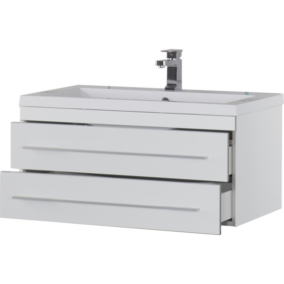 Тумба подвесная с раковиной Aquanet Верона 90 см 00172335, белый - фото 9