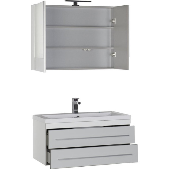 Тумба подвесная с раковиной Aquanet Верона 90 см 00172335, белый - фото 12