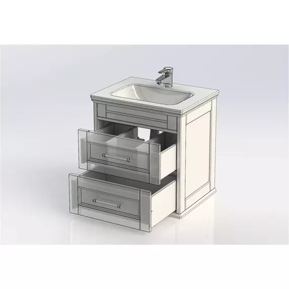 Тумба подвесная с раковиной Aquanet Бостон М 60 см 00209679, белый - фото 8