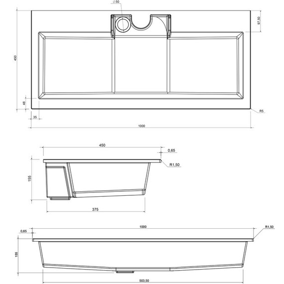Тумба подвесная с раковиной Aquanet Алвита 100 см 00240112, серый антрацит - фото 12