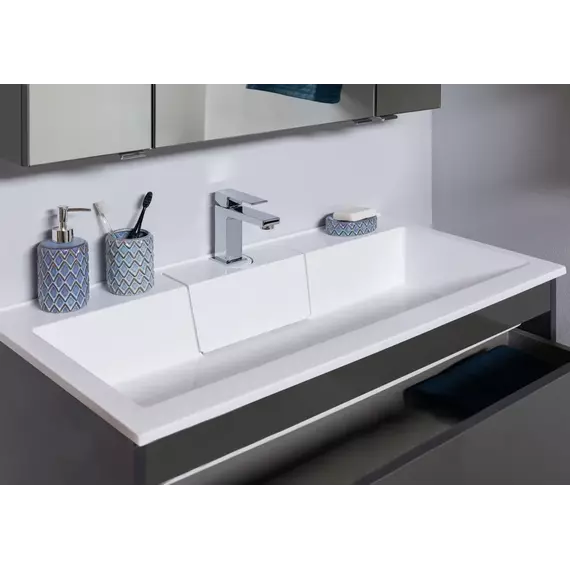 Тумба подвесная с раковиной Aquanet Алвита 100 см 00240112, серый антрацит - фото 4