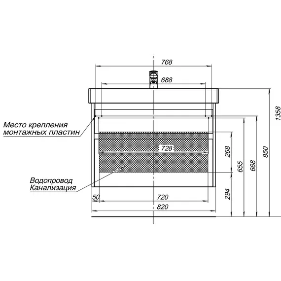 Тумба подвесная с раковиной Aquanet Nova Lite 85 см 00249936, белый глянец - фото 13