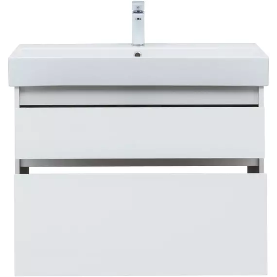 Тумба подвесная с раковиной Aquanet Nova Lite 85 см 00249936, белый глянец - фото 4