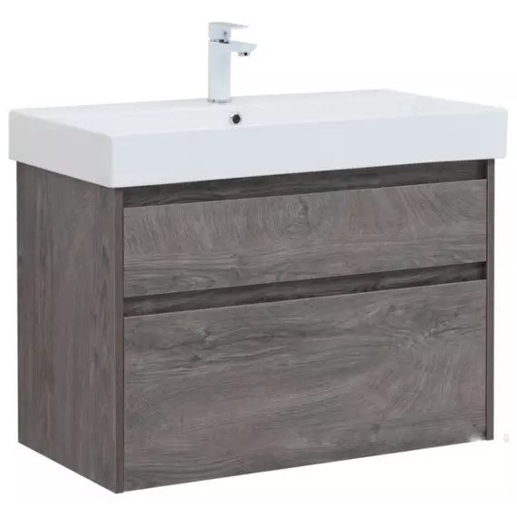 Тумба подвесная с раковиной Aquanet Nova Lite 85 см 00249937, дуб рошелье - фото 