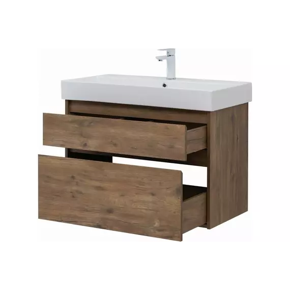 Тумба подвесная с раковиной Aquanet Nova Lite 85 см 00249954, дуб рустикальный - фото 7