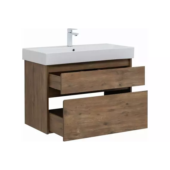 Тумба подвесная с раковиной Aquanet Nova Lite 85 см 00249954, дуб рустикальный - фото 6