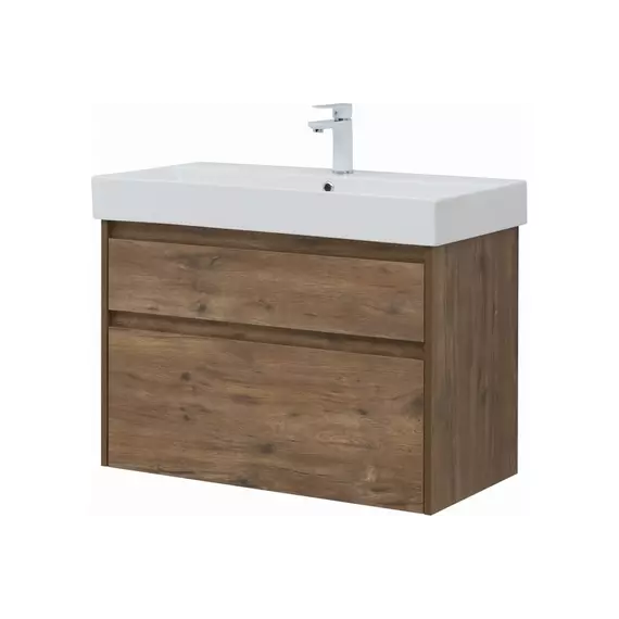 Тумба подвесная с раковиной Aquanet Nova Lite 85 см 00249954, дуб рустикальный - фото 4