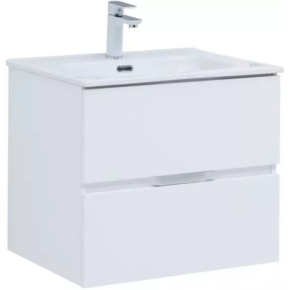 Тумба подвесная с раковиной Aquanet Алвита New 60 см 00277510, белый матовый - фото 3