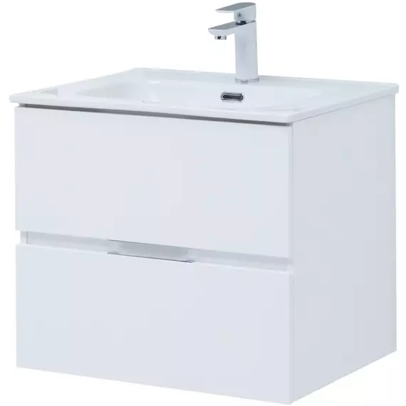 Тумба подвесная с раковиной Aquanet Алвита New 60 см 00277510, белый матовый - фото 5