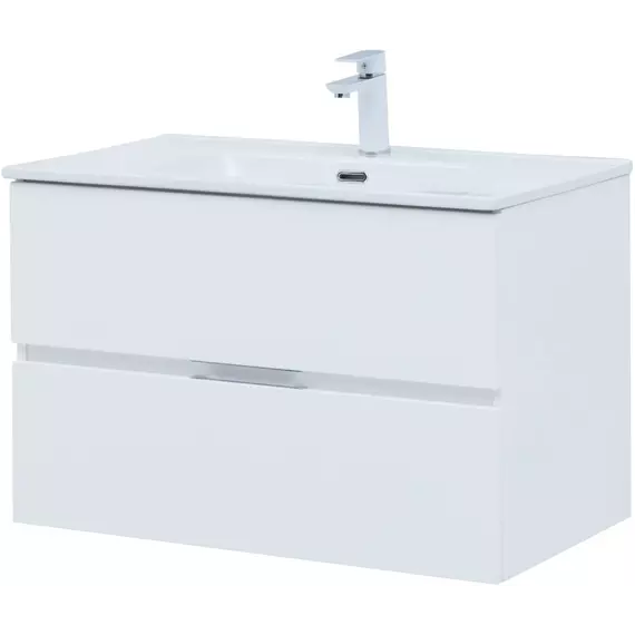 Тумба подвесная с раковиной Aquanet Алвита New 80 см 00277514, белый матовый - фото 5