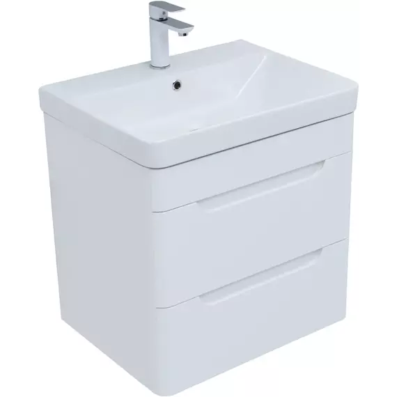 Тумба подвесная с раковиной Aquanet София 60 см 00288905, белый глянец - фото 