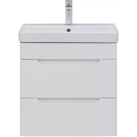 Тумба подвесная с раковиной Aquanet София 60 см 00288905, белый глянец - фото 4