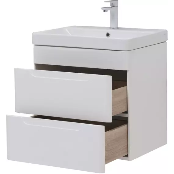 Тумба подвесная с раковиной Aquanet София 60 см 00288905, белый глянец - фото 9