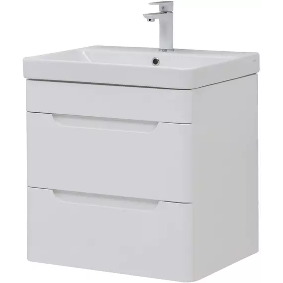 Тумба подвесная с раковиной Aquanet София 60 см 00288905, белый глянец - фото 5