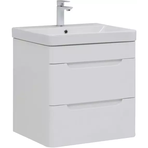 Тумба подвесная с раковиной Aquanet София 60 см 00288905, белый глянец - фото 3