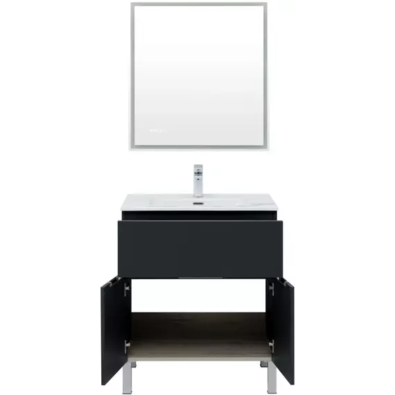 Тумба напольная с раковиной Aquanet Алвита new 70 см 00303900, антрацит - фото 7