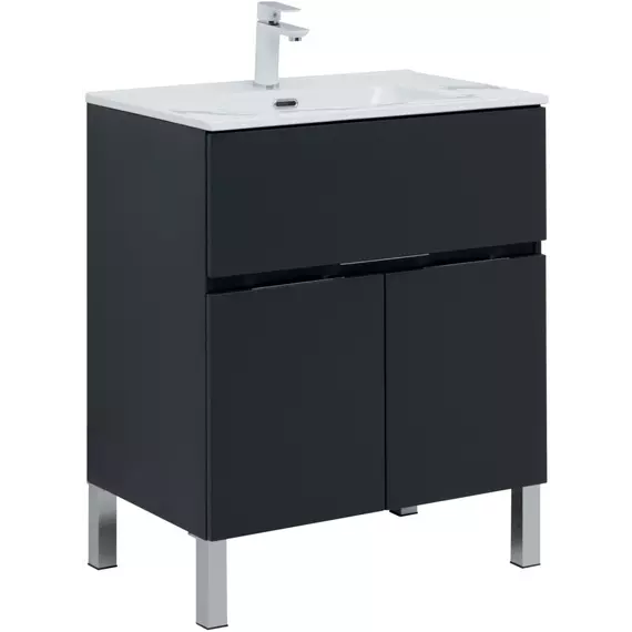 Тумба напольная с раковиной Aquanet Алвита new 70 см 00303900, антрацит - фото 3