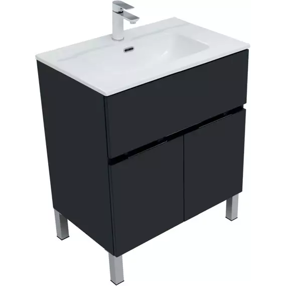 Тумба напольная с раковиной Aquanet Алвита new 70 см 00303900, антрацит - фото 