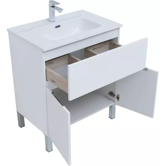 Тумба напольная с раковиной Aquanet Алвита New 70 см 00303901, белый матовый - фото 4