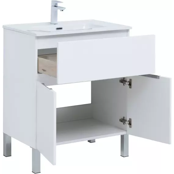 Тумба напольная с раковиной Aquanet Алвита New 70 см 00303901, белый матовый - фото 5