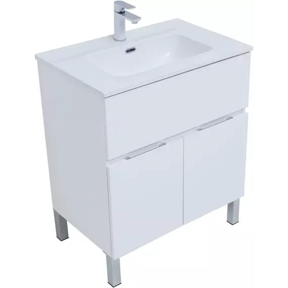 Тумба напольная с раковиной Aquanet Алвита New 70 см 00303901, белый матовый - фото 