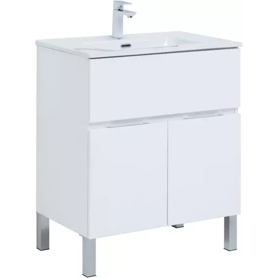 Тумба напольная с раковиной Aquanet Алвита New 70 см 00303901, белый матовый - фото 3