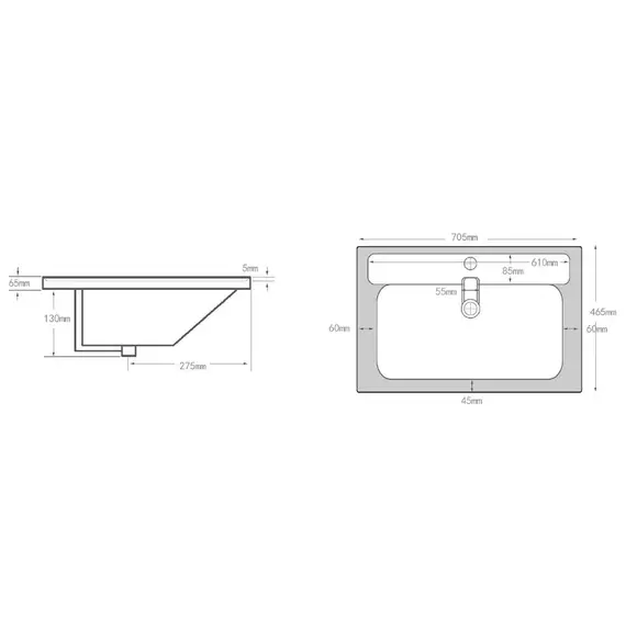Тумба подвесная с раковиной Aquanet Ирис New 70 см 00310149, белый глянец - фото 19