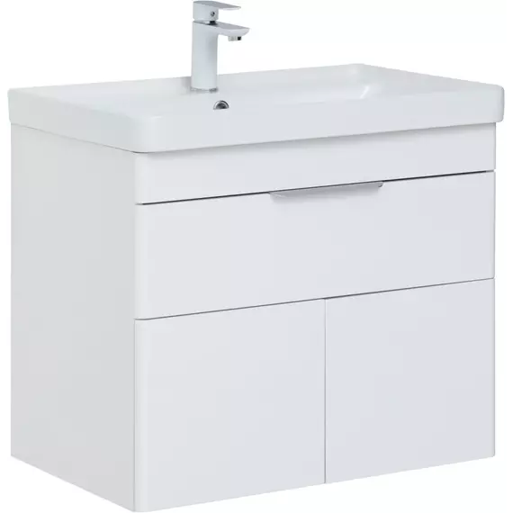 Тумба подвесная с раковиной Aquanet Ирис New 70 см 00310149, белый глянец - фото 