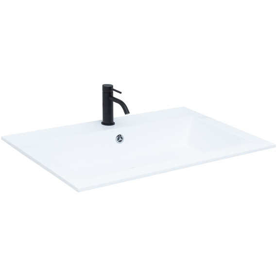 Тумба подвесная с раковиной Aquanet Терра 80 см 00313245, маренго - фото 12