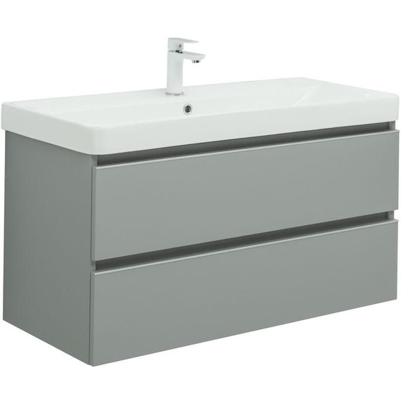 Тумба подвесная с раковиной Aquanet Вега 100 см 00329599, мисти грин - фото 3